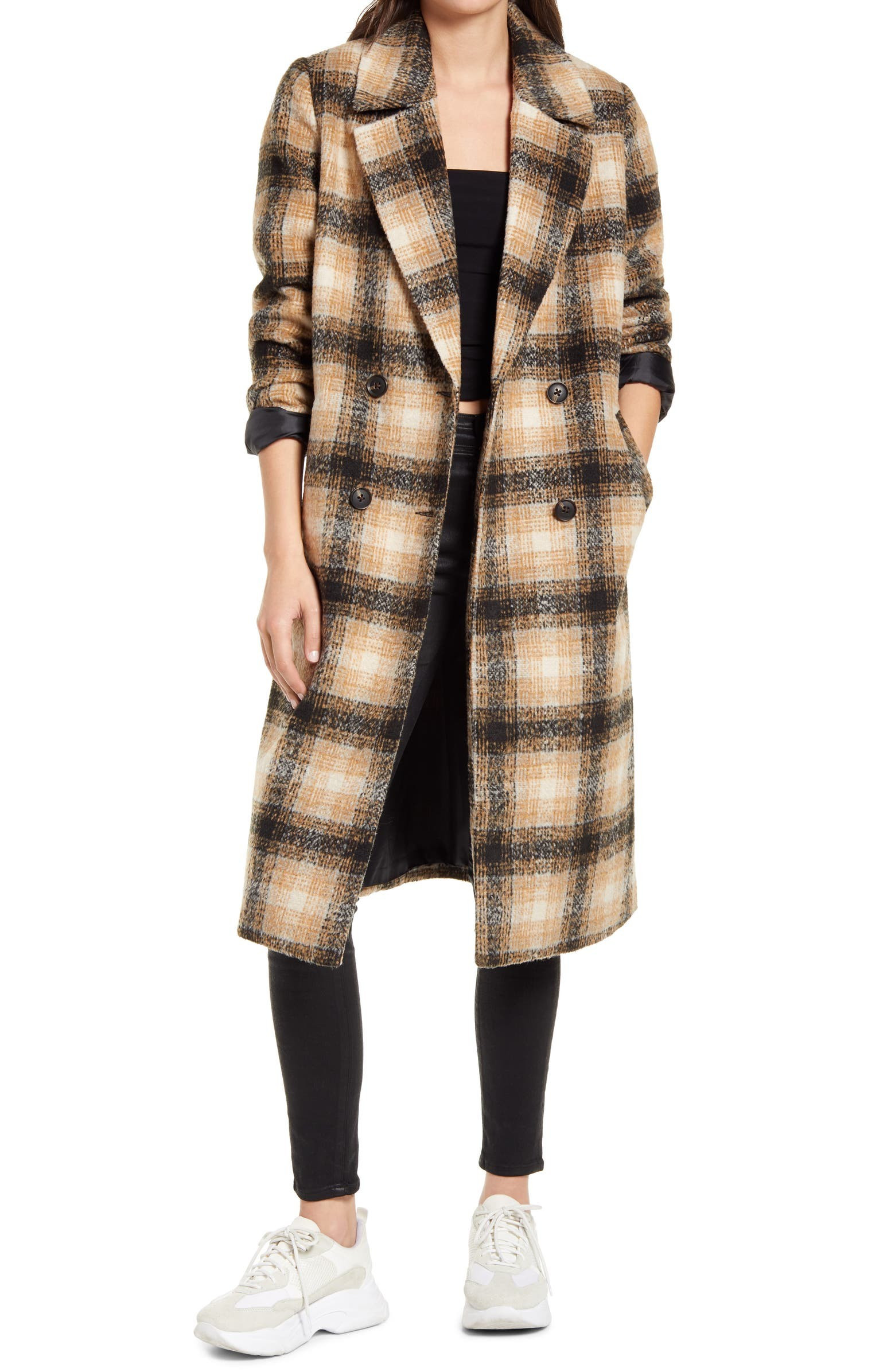 Hailey Check Long Coat | Nordstrom