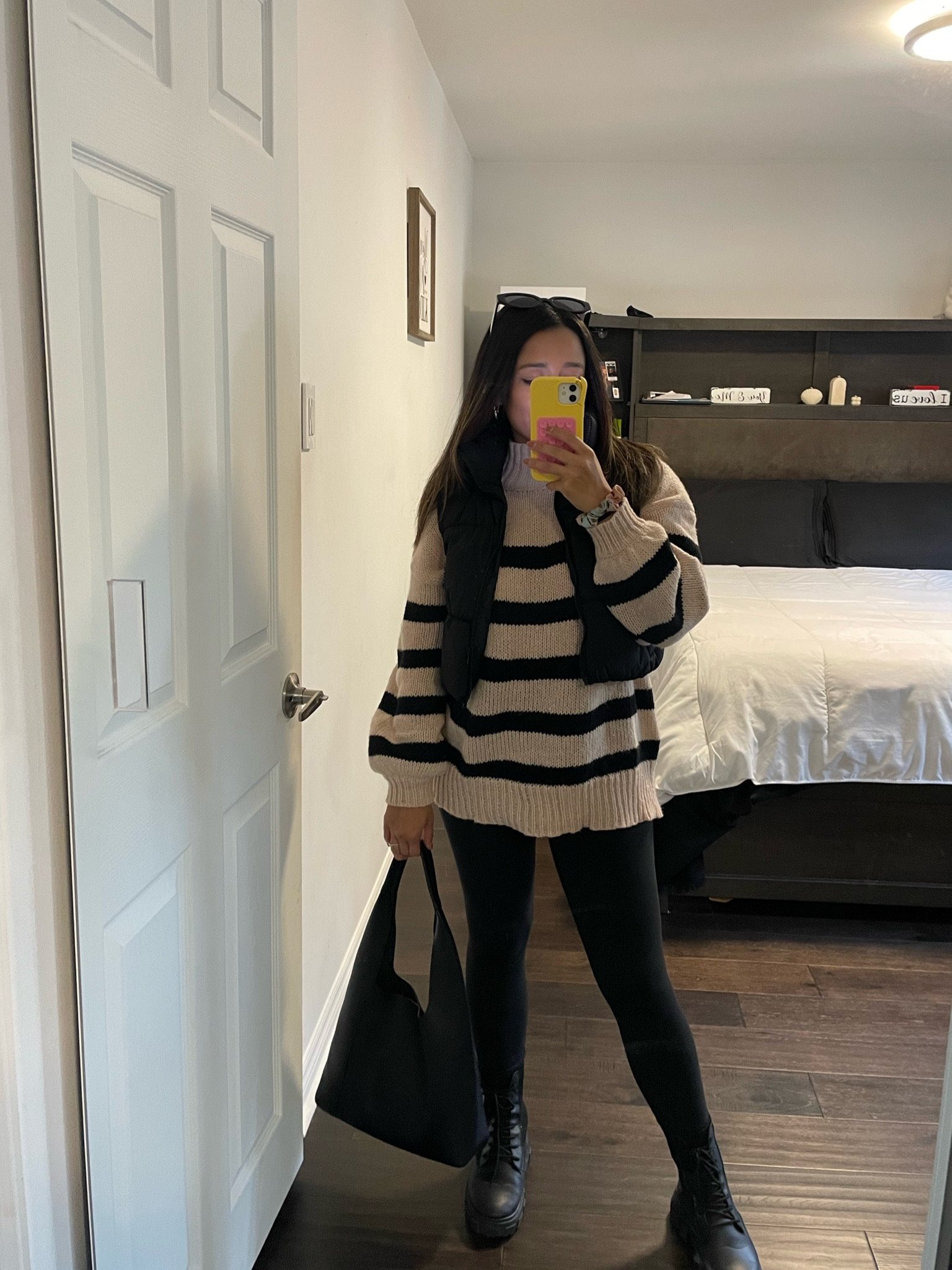 Fall fashion, fall outfit, fall style, sweater, fall sweater - wearing a size small in the sweater & size small in the puffer vest & leggings 

#LTKstyletip #LTKcanada #LTKautumn