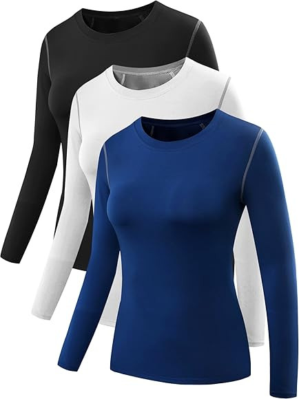 Neleus Women's 3 Pack Athletic Compression Long Sleeve T Shirt Dry Fit | Amazon (US)
