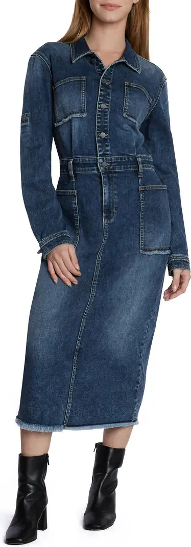 Nora Long Sleeve Denim Maxi Shirtdress | Nordstrom