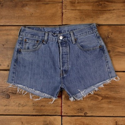 Vintage Levi's Denim Shorts 30 Levis 501 Raw Hem Jorts Womens Stonewash Blue | eBay UK