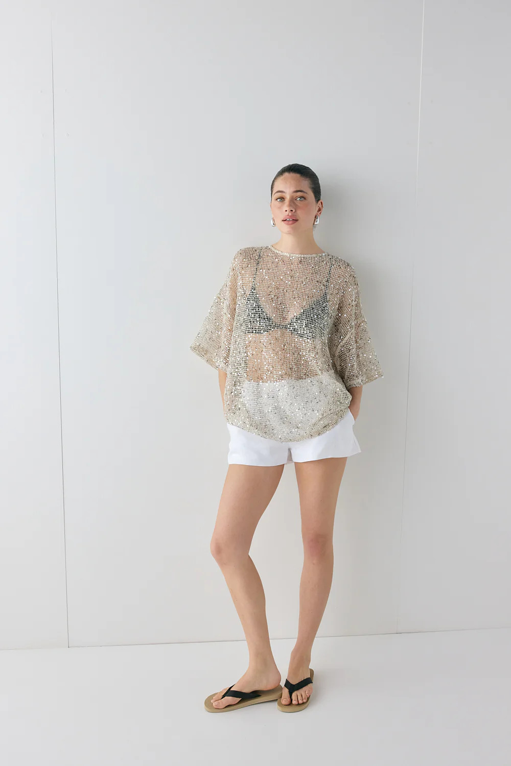Arden Sequin Top Cream | VRG Grl