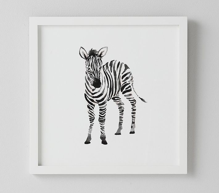 Baby Zebra Framed Art | Pottery Barn Kids