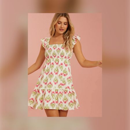 Smocked floral mini dress 

#LTKSeasonal #LTKFindsUnder100