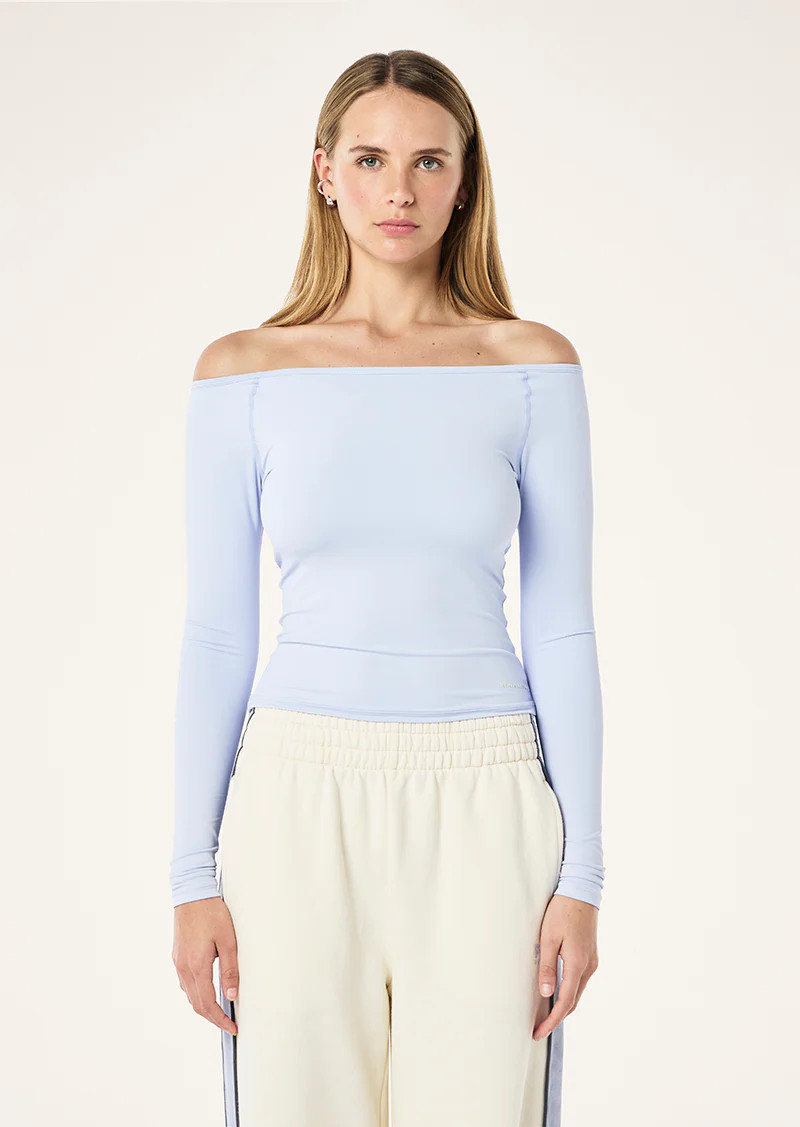 AURA LONG SLEEVE TOP IN HEATHER BLUE | P.E Nation AU