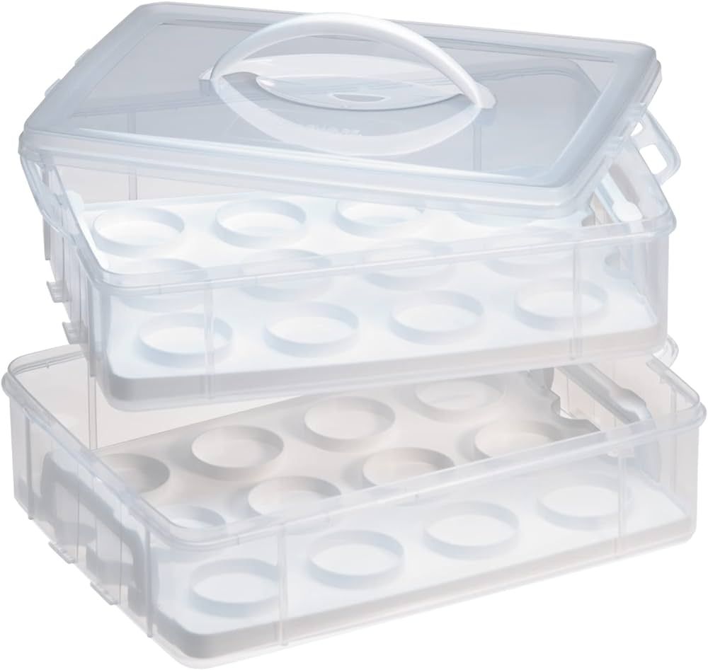 Snapware Snap 'N Stack Portable Storage Carrier with Lid for Desserts, BPA-Free Cupcake Container... | Amazon (US)
