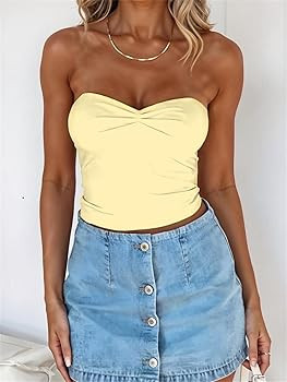 ForeFair Women's Sexy Strapless Tube Tops Backless Bandeau Sleeveless Basic Going Out Tops Summer... | Amazon (US)