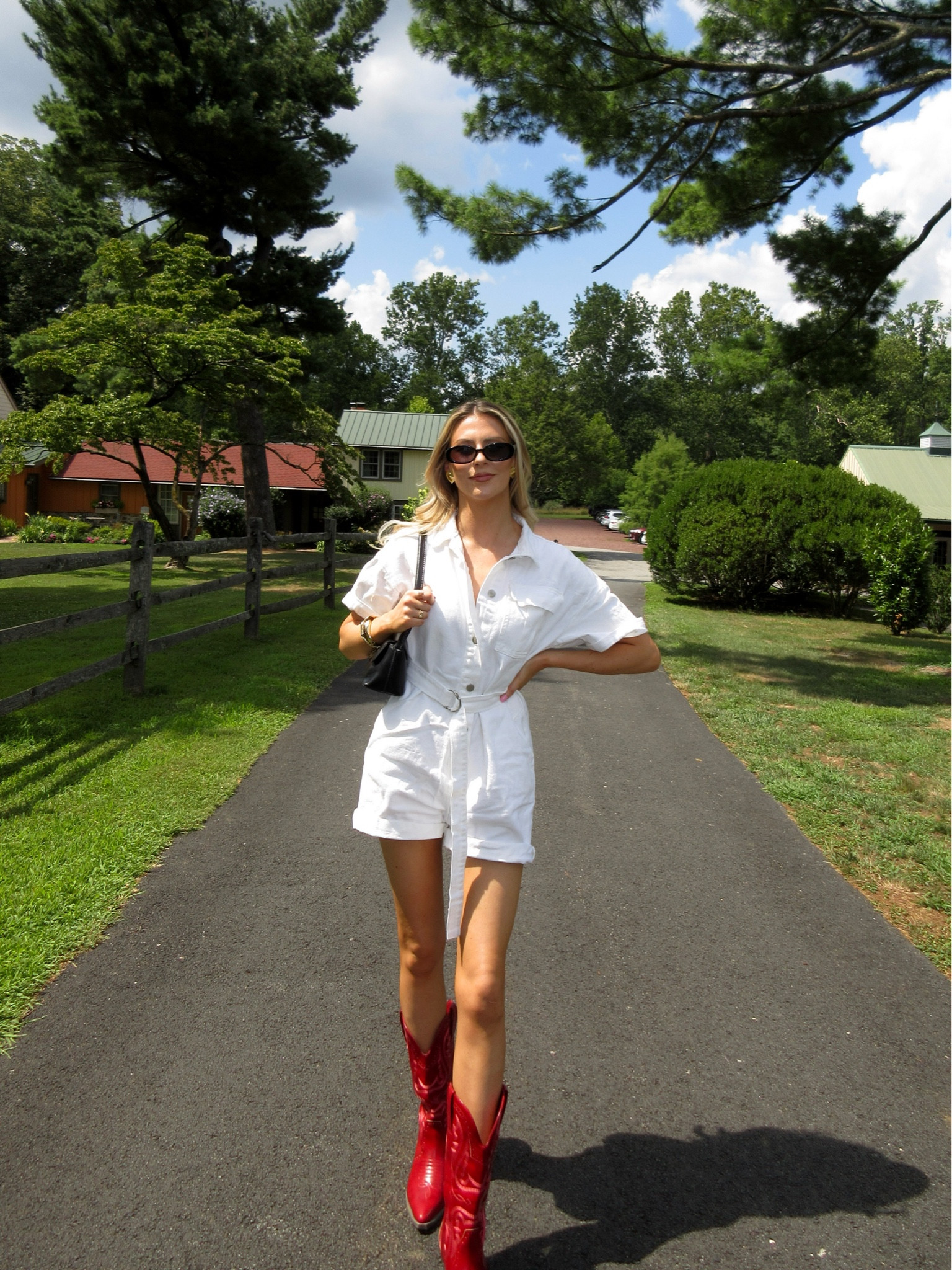 OOTD, Country Concert Outfit, Vacation Outfit, weekend outfit, winery outfit, outfit inspo, summer outfit inspo, Pinterest outfits, Pinterest looks, white romper, denim romper, Jean romper, Jean jumpsuit, cowboy boots, boots, summer boots, red boots, easy outfits inspo 🍓

#LTKTravel #LTKStyleTip #LTKSeasonal