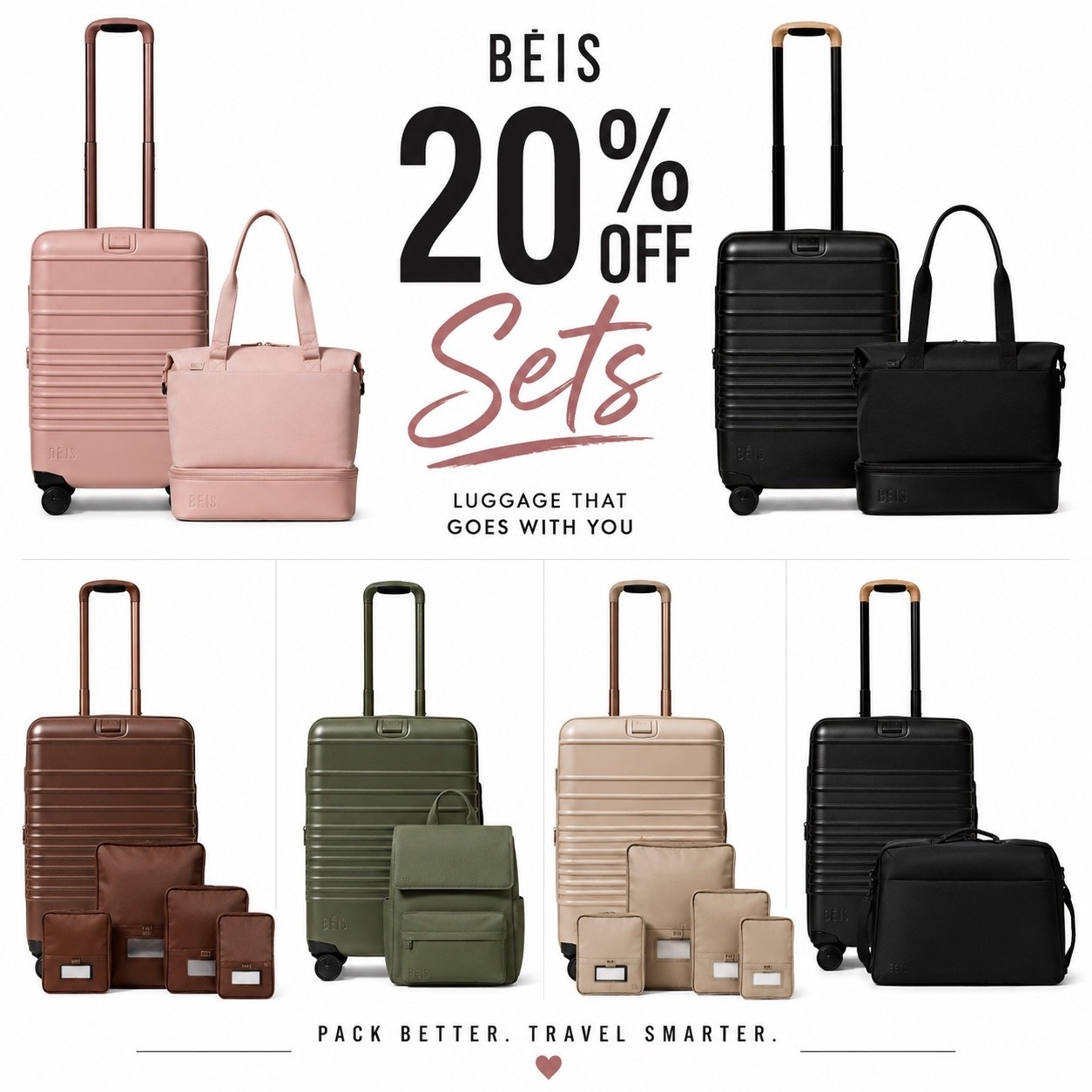 Rare opportunity.... 20% off Beis sets!