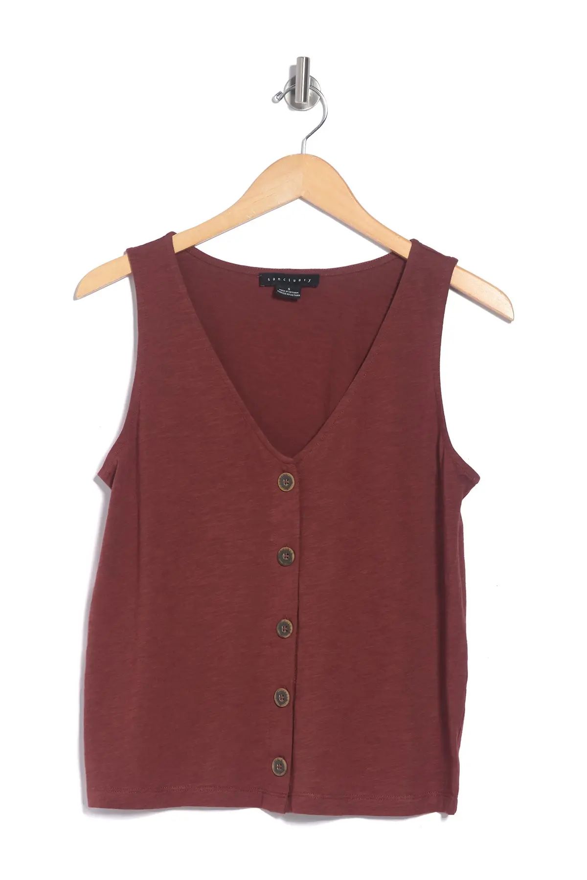 Sanctuary Front Button V-Neck Knit Tank Top at Nordstrom Rack | Hautelook