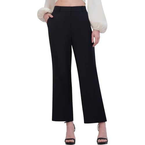 BCBGMAXAZRIA Women's Straight Leg Trouser Pants, Black | Amazon (US)