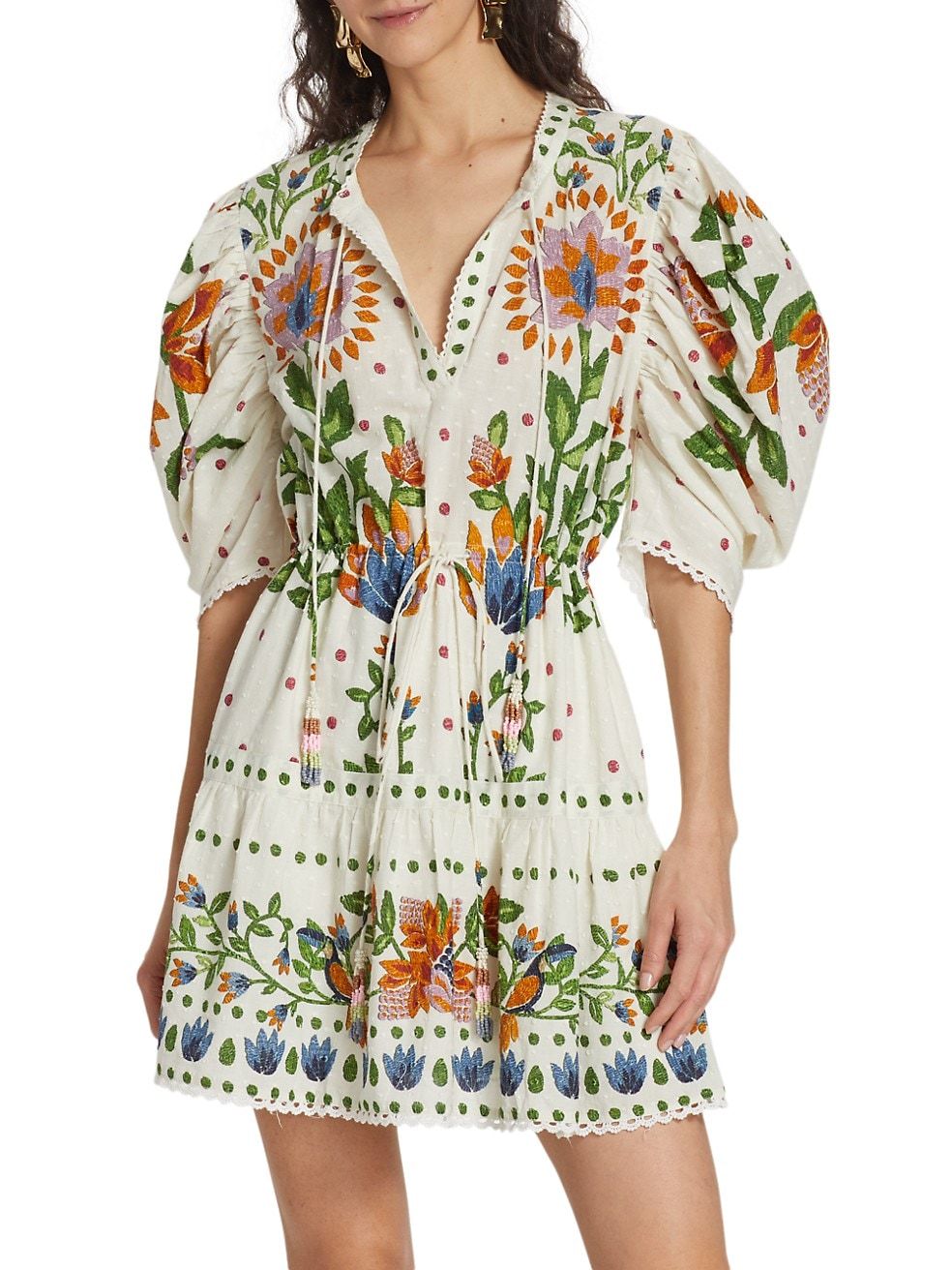 Summer Garden Embroidered Cotton Minidress | Saks Fifth Avenue