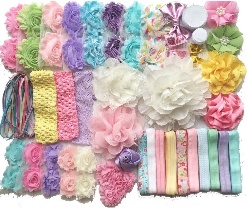 Springtime Pastels DIY Baby Shower Headband Kit - Makes 30 Headbands, Includes 35 Flowers, 15 Yar... | Amazon (US)