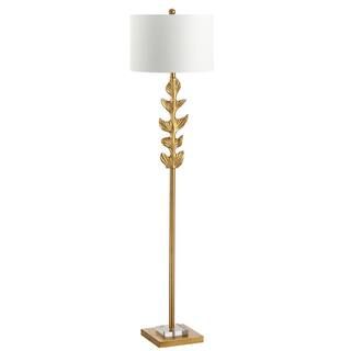 SAFAVIEH Georgiana 61.5 in. Gold Leaf Floor Lamp FLL4047A - The Home Depot | The Home Depot
