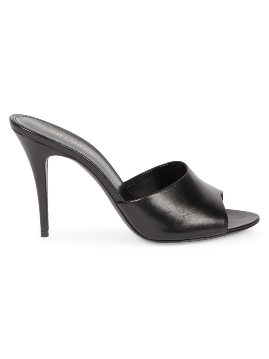 Saint Laurent LA 16 Leather Mules | Saks Fifth Avenue