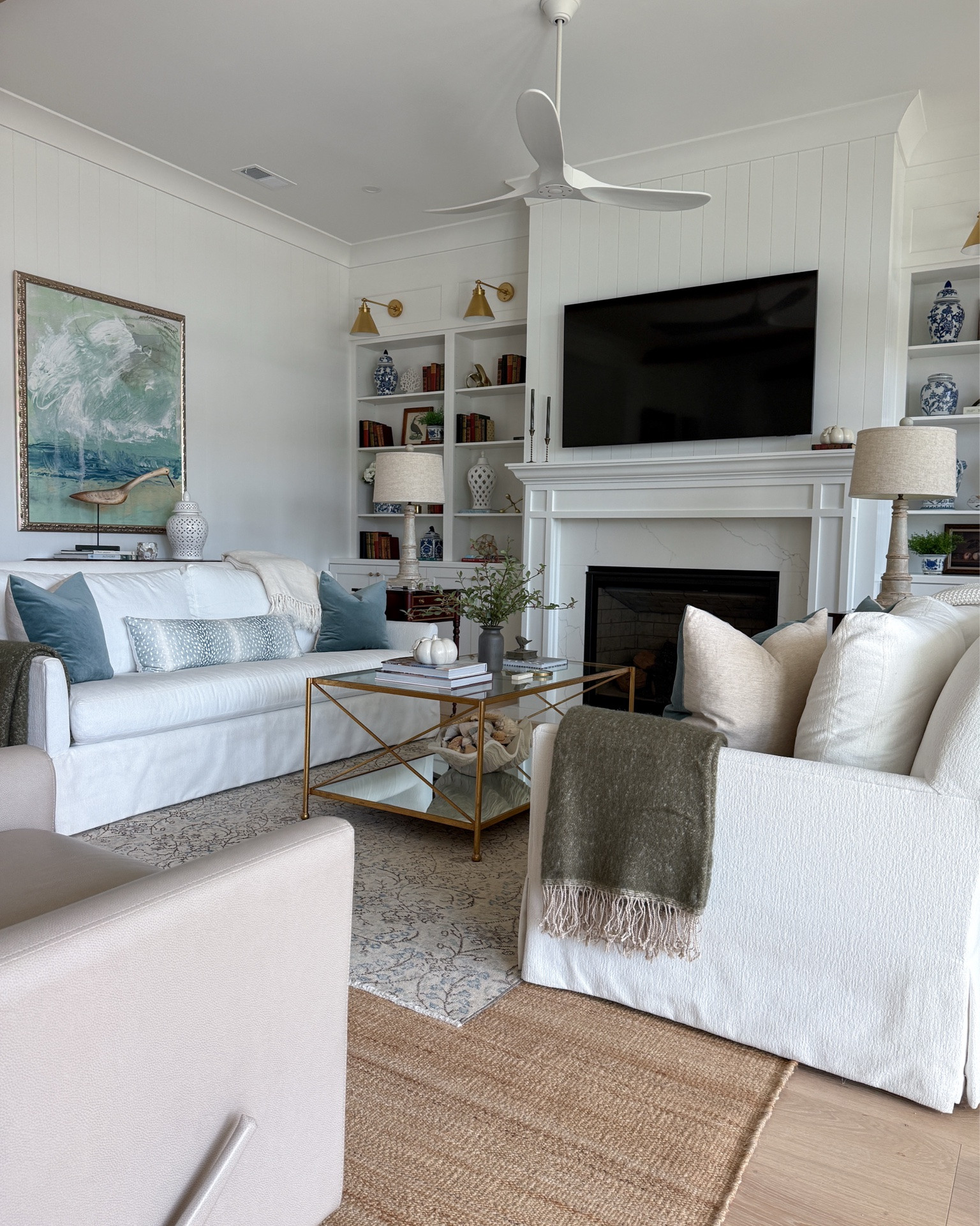 A few subtle fall touches made our Charleston great room feel cozy for the season while keeping the blue and white pieces I love. 🍂 I layered in a soft green throw, candlelight, and a few small botanical pumpkins for a classic coastal fall look.

I’ve linked the pieces I used, along with similar finds, here in my LTK shop. 🤎

#LTKHome #LTKSeasonal