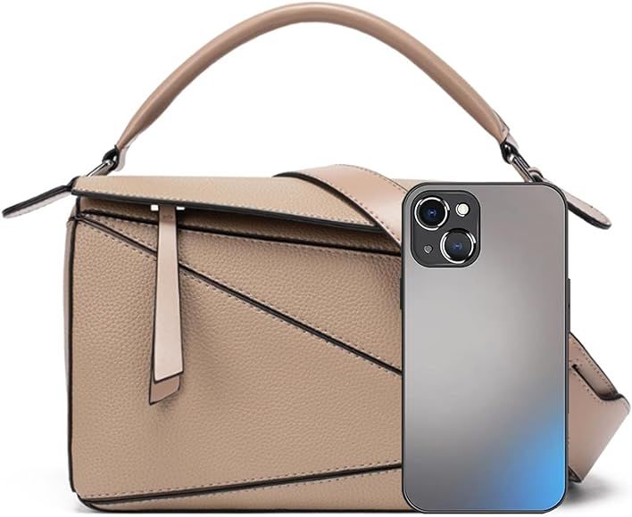 Womens Geometric Design Handbags, 9.6x4.1x6.7in Lychee Grain Crossbody Bag Mini Top Handle Bag fo... | Amazon (UK)