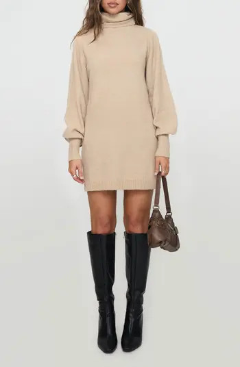 Princess Polly Zahara Turtleneck Long Sleeve Sweater Minidress | Nordstrom | Nordstrom