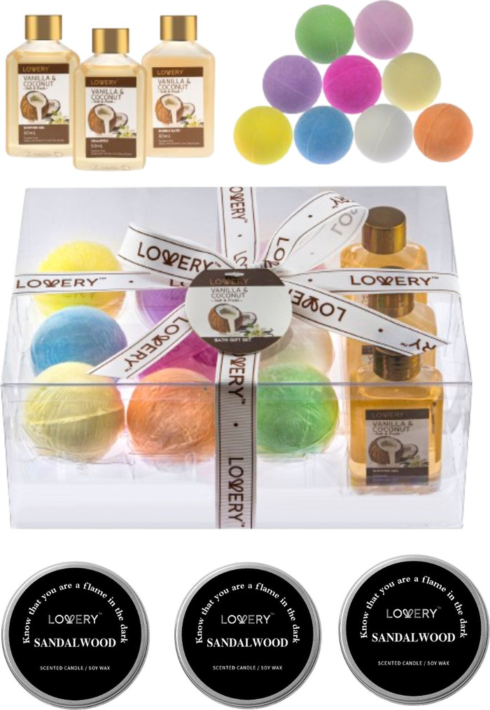 Lovery 24-Piece Relaxation Gift Set with Bath Bombs, Shower Gel, Bubble Bath, Shampoo and Soy Sce... | Nordstrom
