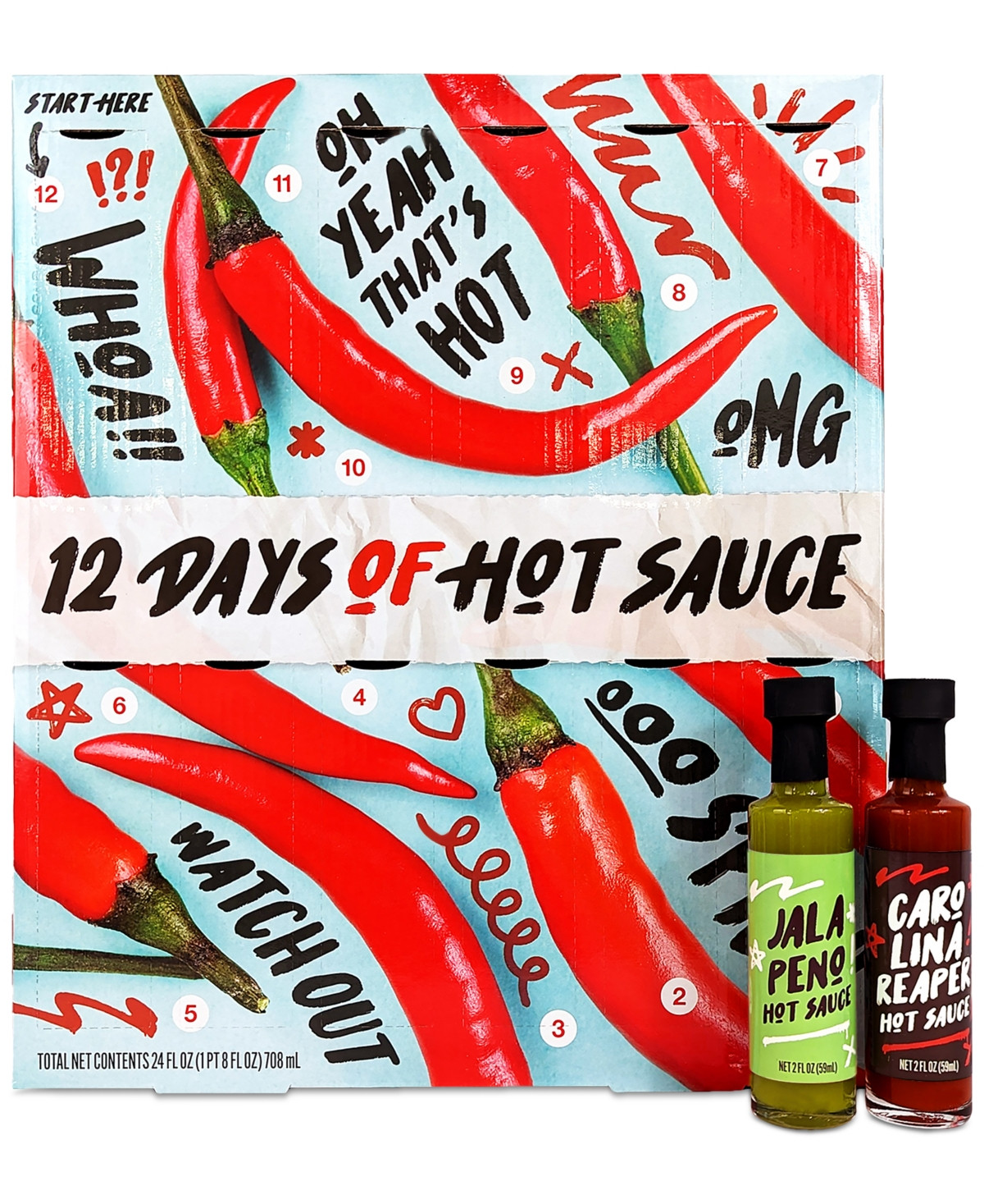 Msrf Holiday 12 Days of Hot Sauce Gift Box Advent Calendar, 12 Piece | Macy's