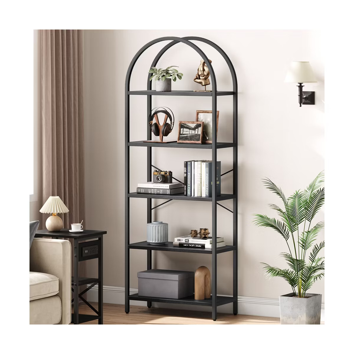 Whizmax Arched Bookshelf,5 Tier Metal Frame Bookcase, Modern Bookcases Tall Book Shelf,Open Displ... | Target