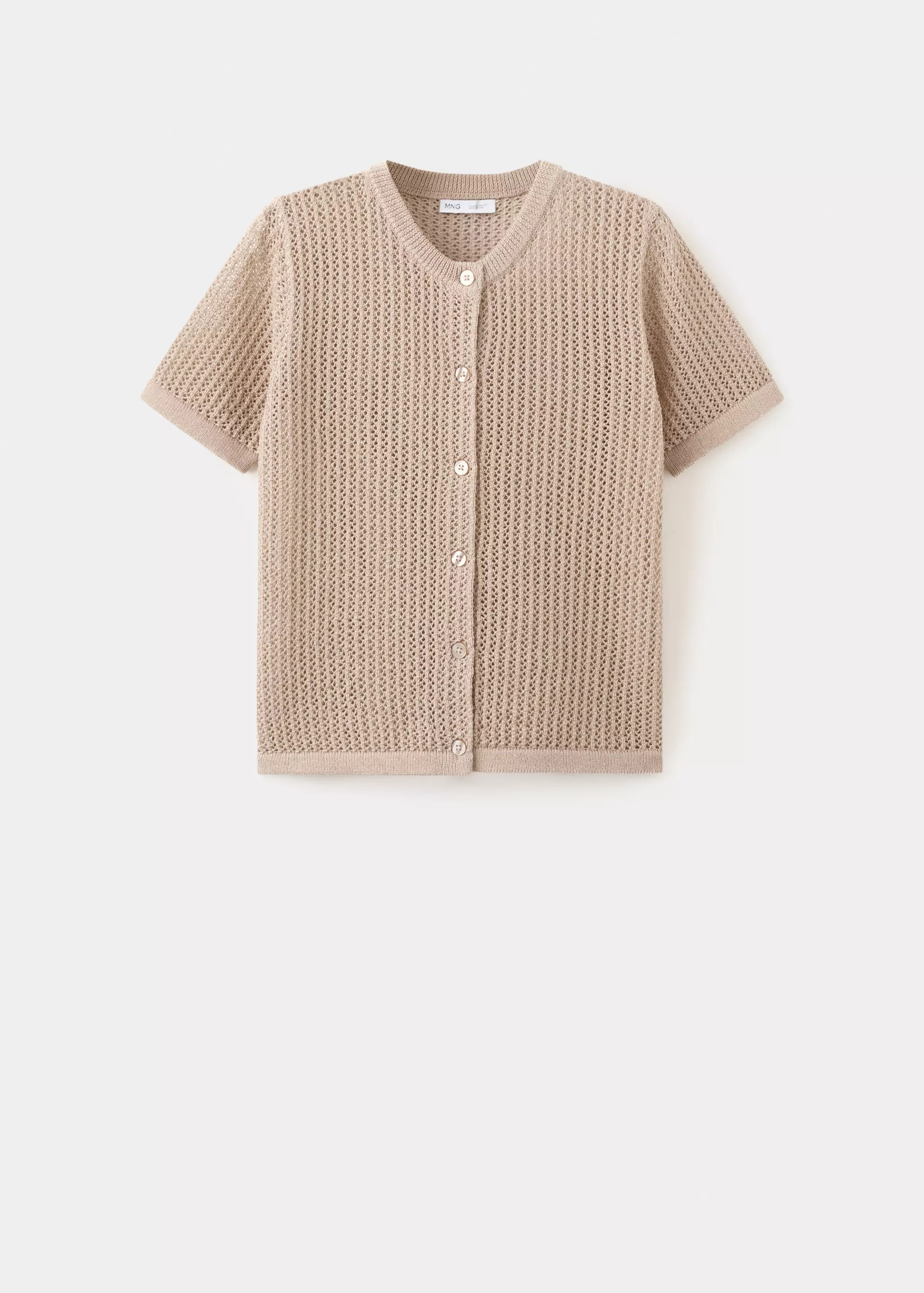 Short-sleeved knitted cardigan with lace design - Women | MANGO USA | Mango (US/MX/AU)