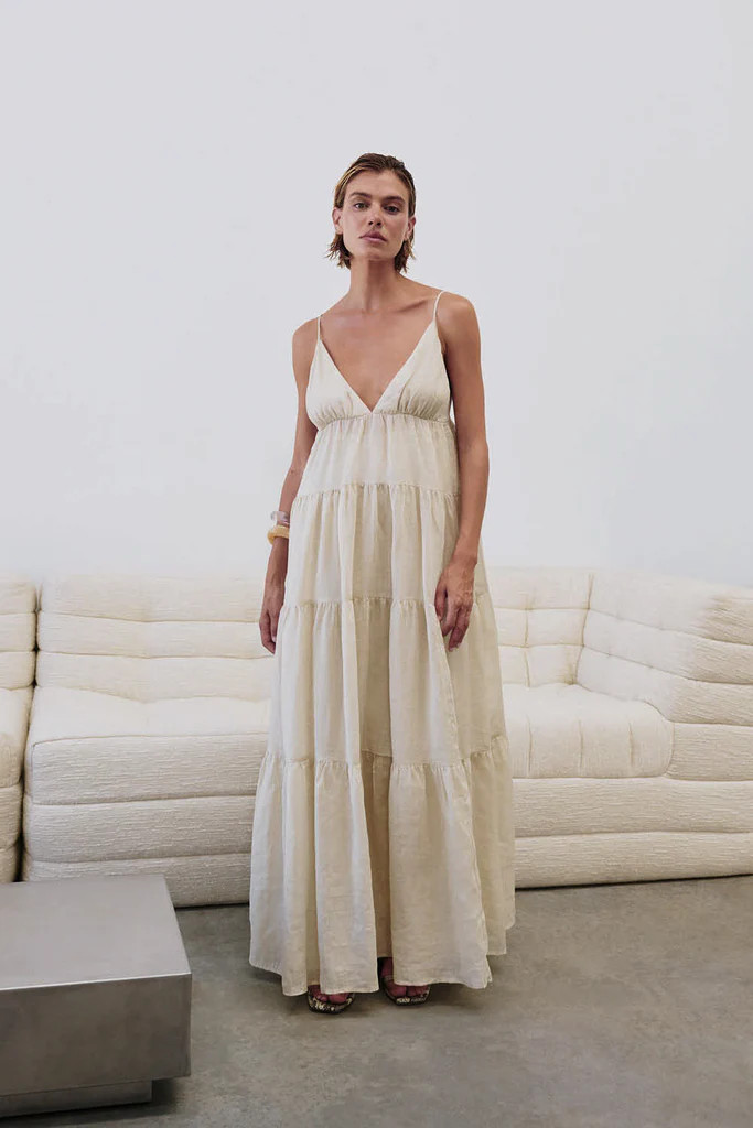 LIZA PLASTER RAMIE MIDI DRESS | DISSH