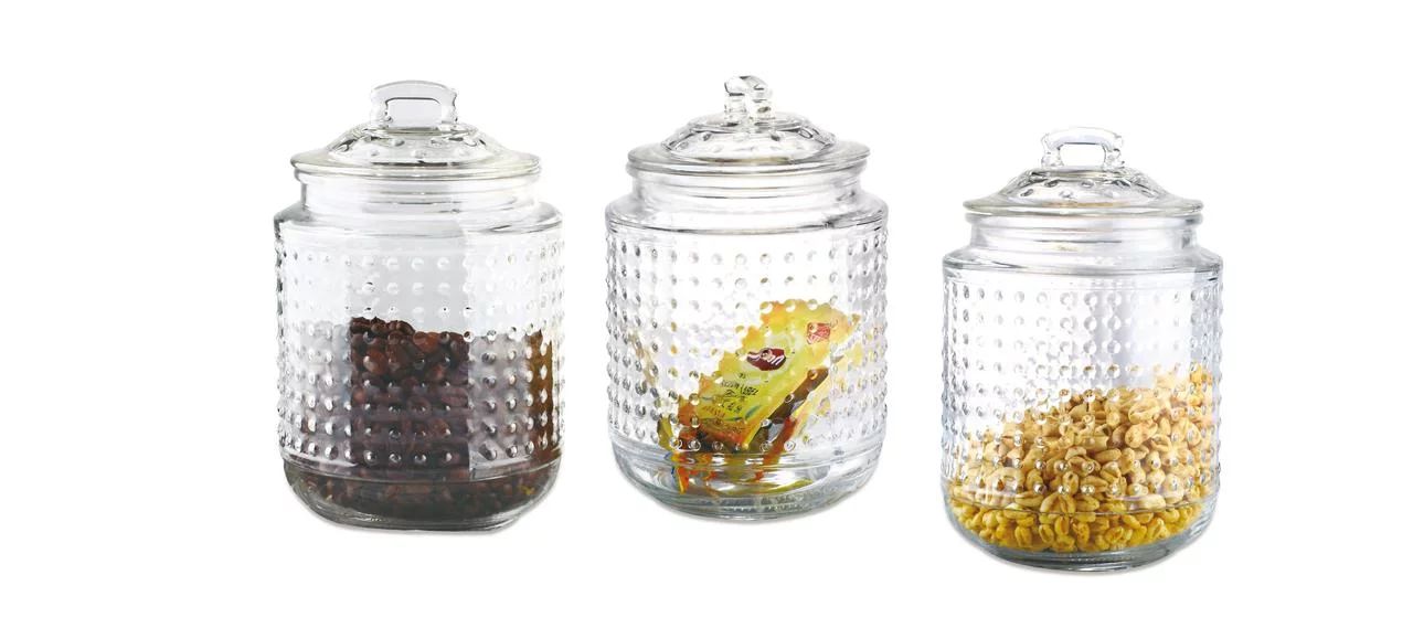 Dott 40.5 oz. Glass Canister, (Set of 3), Clear | Walmart (US)