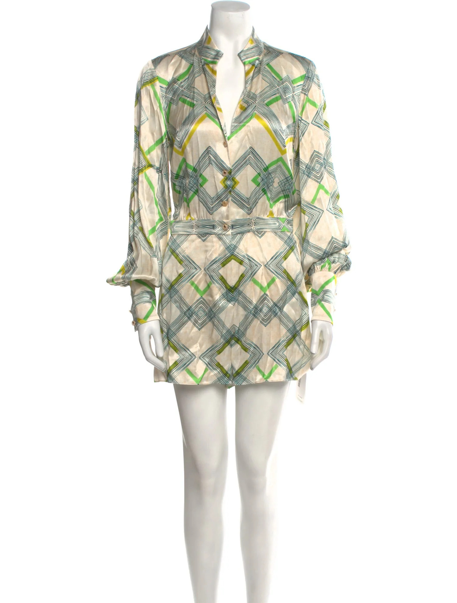 Printed Mock Neck Romper | The RealReal