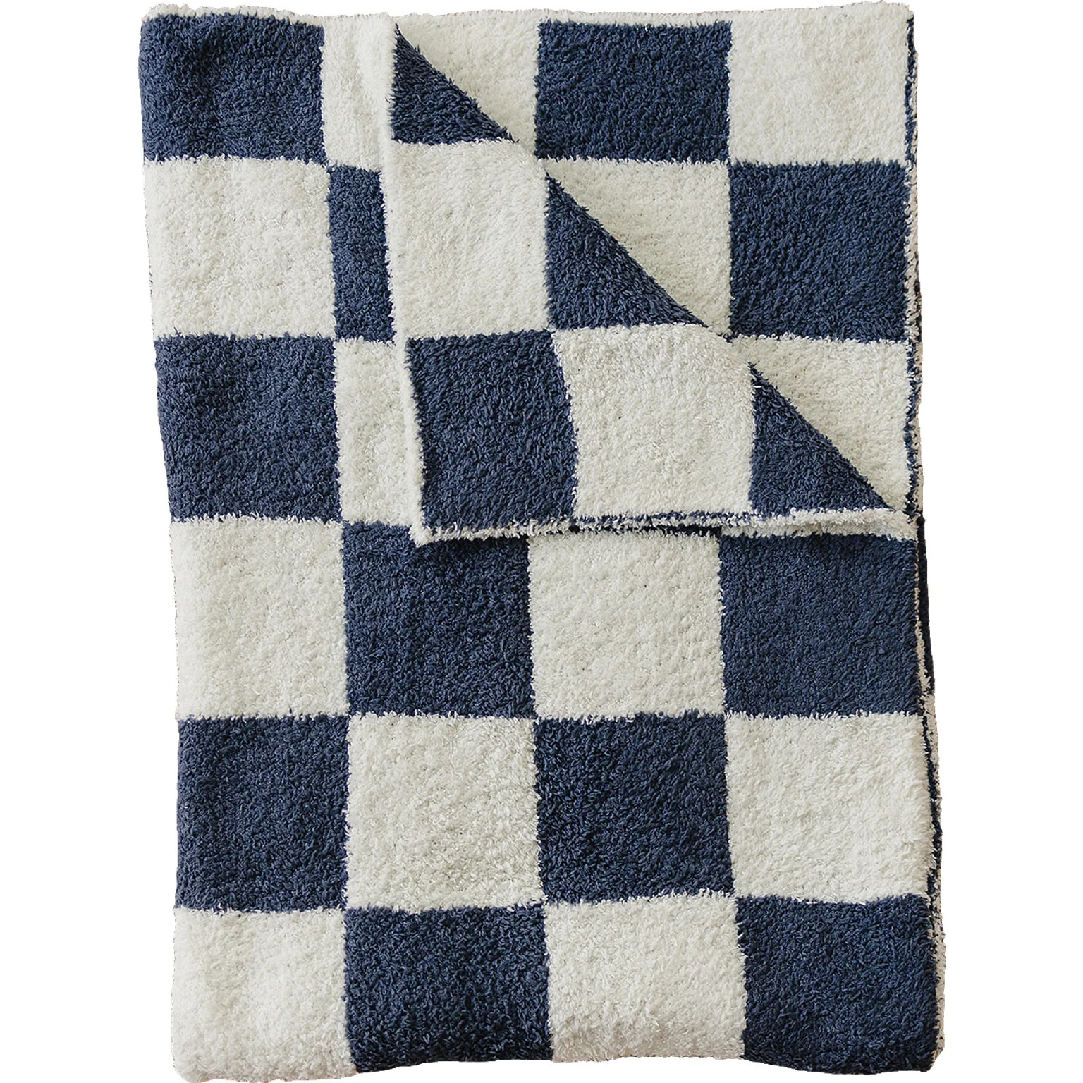 Navy Checkered Plush Blanket Lovey 15X20 | Mebie Baby