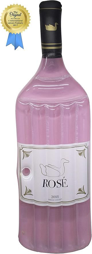 Swimline 90654 Inflatable Rose Wine Bottle Pool Float, One Size, Pink | Amazon (US)