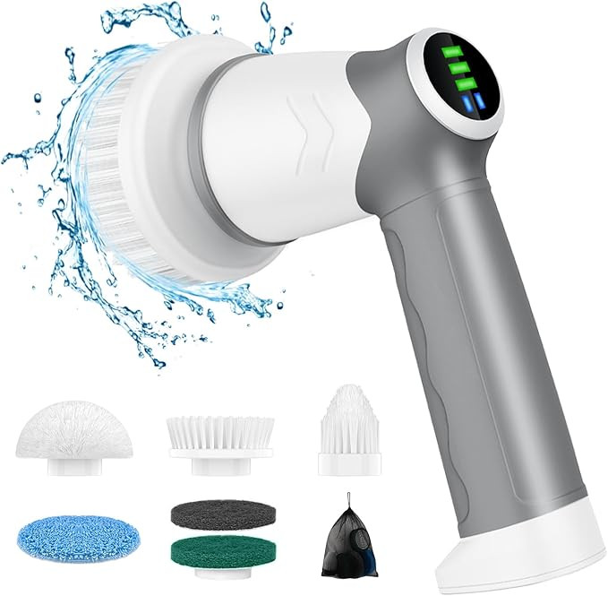DAESUNG Electric Spin Scrubber, New Electric Scrubber for Cleaning Bathroom with 6 Replaceable He... | Amazon (US)