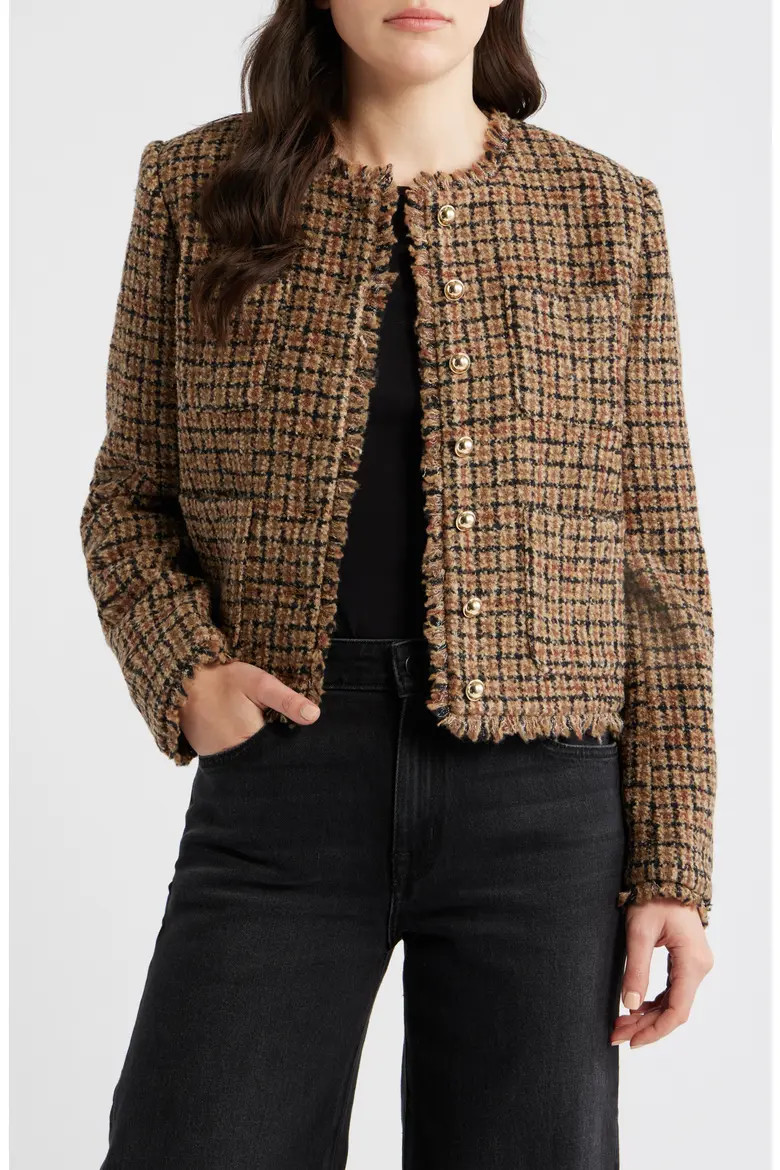 Fringe Crop Cotton Tweed Jacket (Women) | Nordstrom | Nordstrom