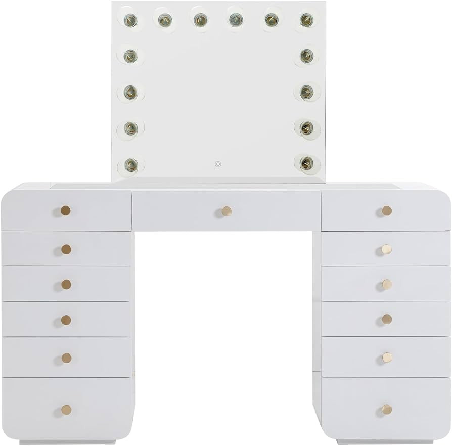 Tov Furniture Hollywood White Vanity Desk | Amazon (US)
