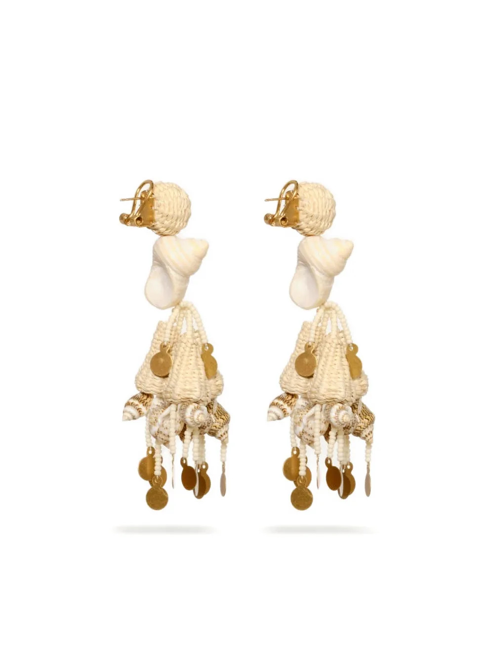 Serenade In Swim shell-detail drop earrings | Farfetch Global