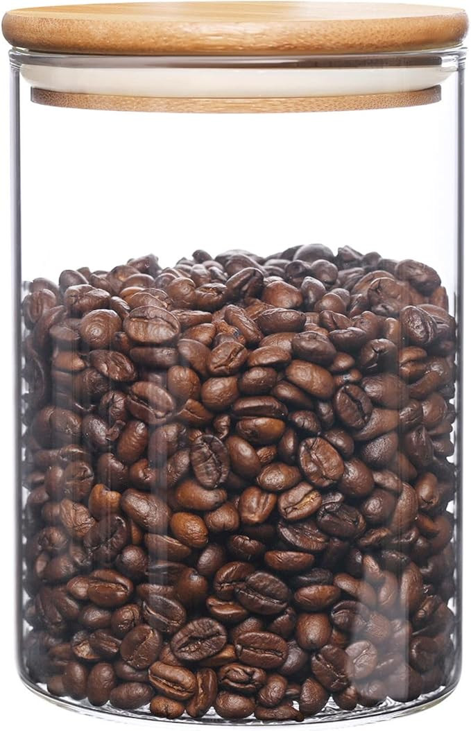 umieo Glass Food Storage Containers with Bamboo Lids Large Glass Food Storage Jars for Coffee Bar... | Amazon (US)