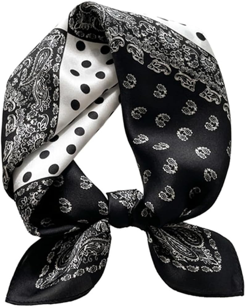 JERLA Women's Men's Small Square satin 100% Real Mulberry Silk Scarfs paisley Hair head face scar... | Amazon (US)