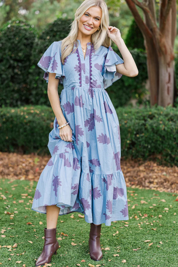 Showing You My Best Plum Floral Midi Dress | The Mint Julep Boutique