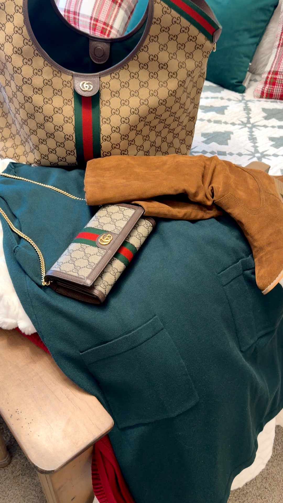  Christmas Eve look with sweater dress and my crossbody @gucci 

#LTKHoliday #LTKOver40 #LTKFindsUnder50