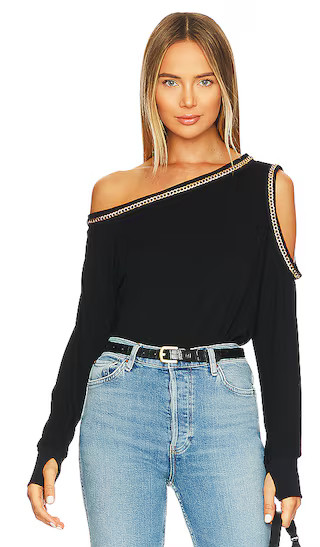 Glendon Cold Shoulder Pullover in Black | Revolve Clothing (Global)