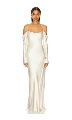 Shona Joy La Lune Off Shoulder Tie Maxi Dress in Cream from Revolve.com | Revolve Clothing (Global)