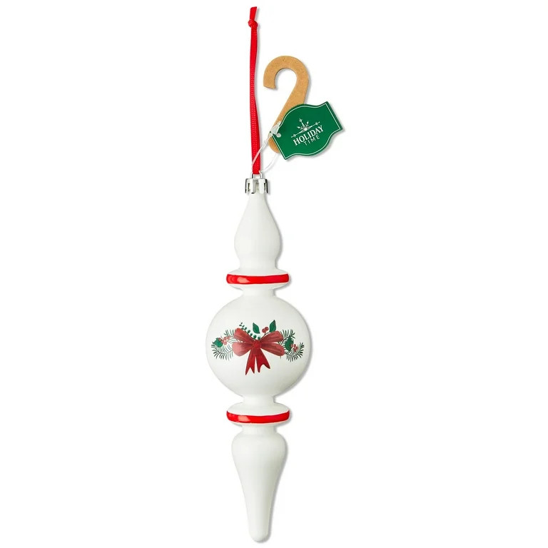 Red and White Finial Christmas Ornament, 6.75", by Holiday Time | Walmart (US)