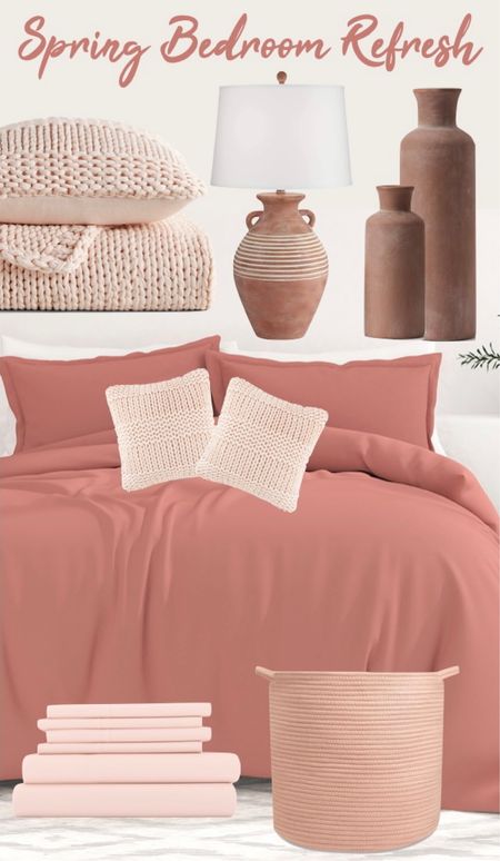 Spring Bedroom Refresh in Clay and Blush … warm colors styles with a touch of rustic 

#LTKhome #LTKfindsunder100 #LTKSeasonal