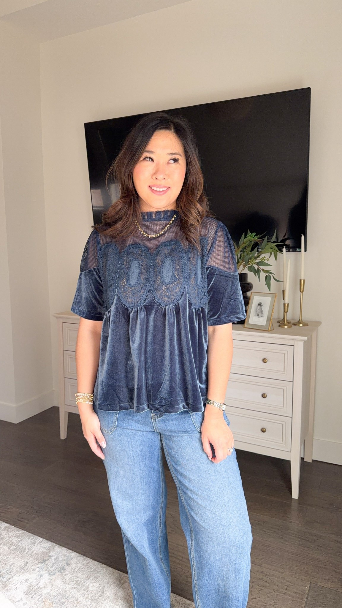velvet lace blouse, dressy casual outfit, elevated everyday look, chic casual outfit, stylist layering piece, women’s fashion, trendy outfit 

#LTKSeasonal #LTKootd