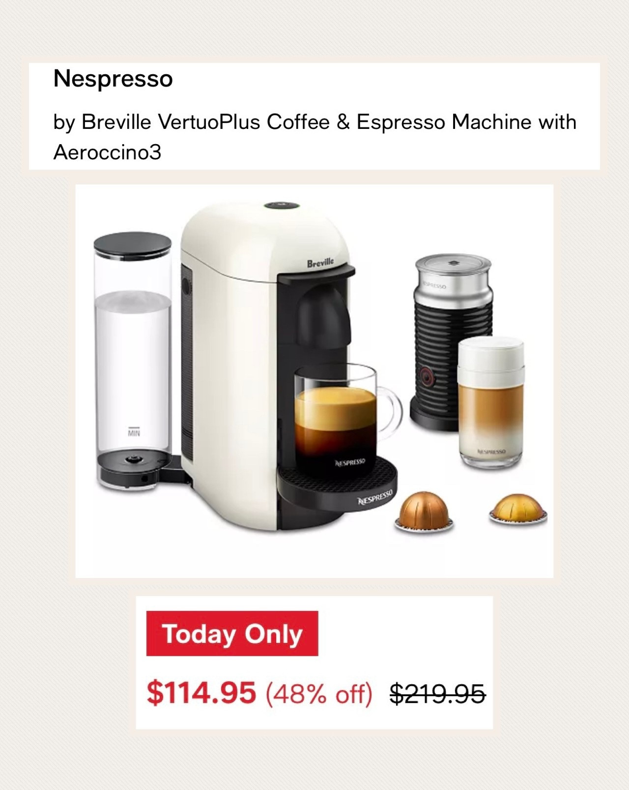 Almost 50% off this Nespresso maker today! ☕️

#coffee #giftidea #christmas #holiday 

#LTKCyberWeek #LTKHome #LTKSaleAlert