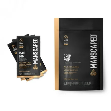 MANSCAPED® Crop Mop® on-the-go Individually Wrapped Ball Wipes Male Body Wipes with Cooling Aloe Vera 15 Pack | Walmart (US)