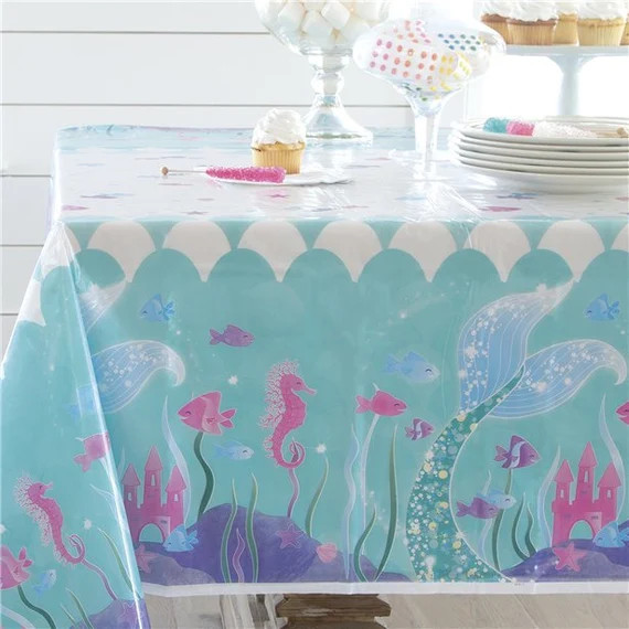 Mermaid Tablecover Mermaid Birthday Mermaid Table Cloth | Etsy | Etsy (US)