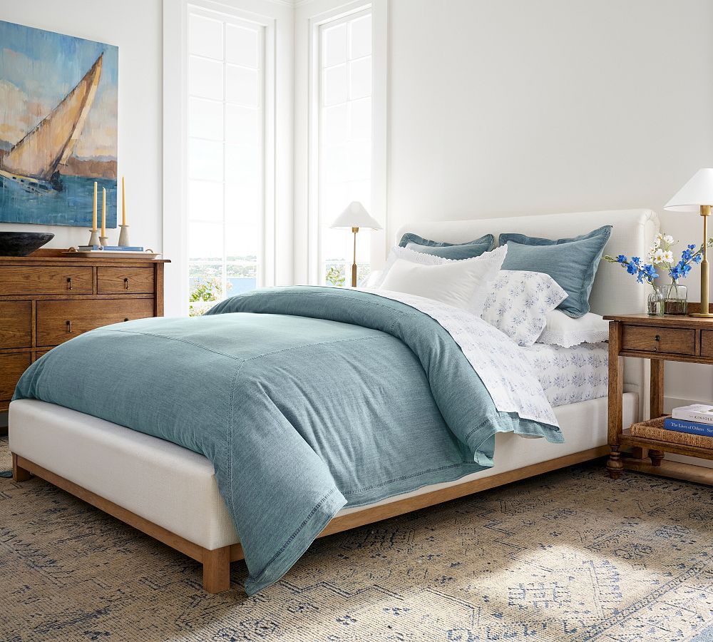 Soft Washed Denim Duvet Cover | Pottery Barn (US)