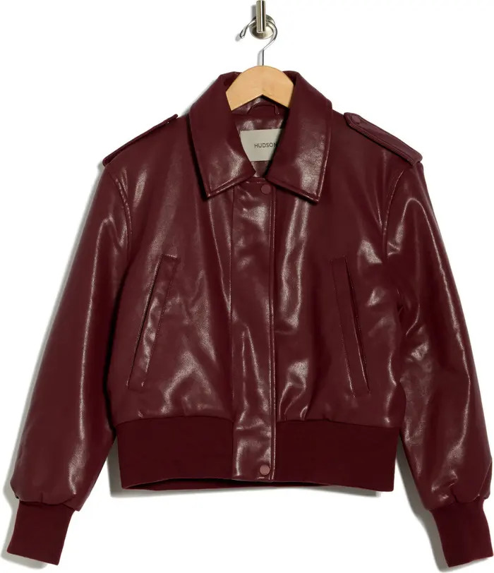 Hudson Jeans Waterproof Faux Leather Aviator Jacket | Nordstromrack | Nordstrom Rack