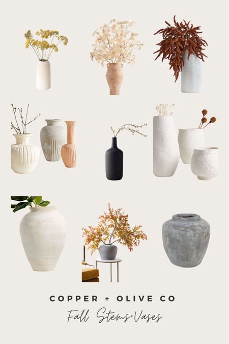 Perfect Fall Faux Stems and neutral vases. Fall colors, Fall decor, fall styling. White Vases 

#LTKSeasonal #LTKhome